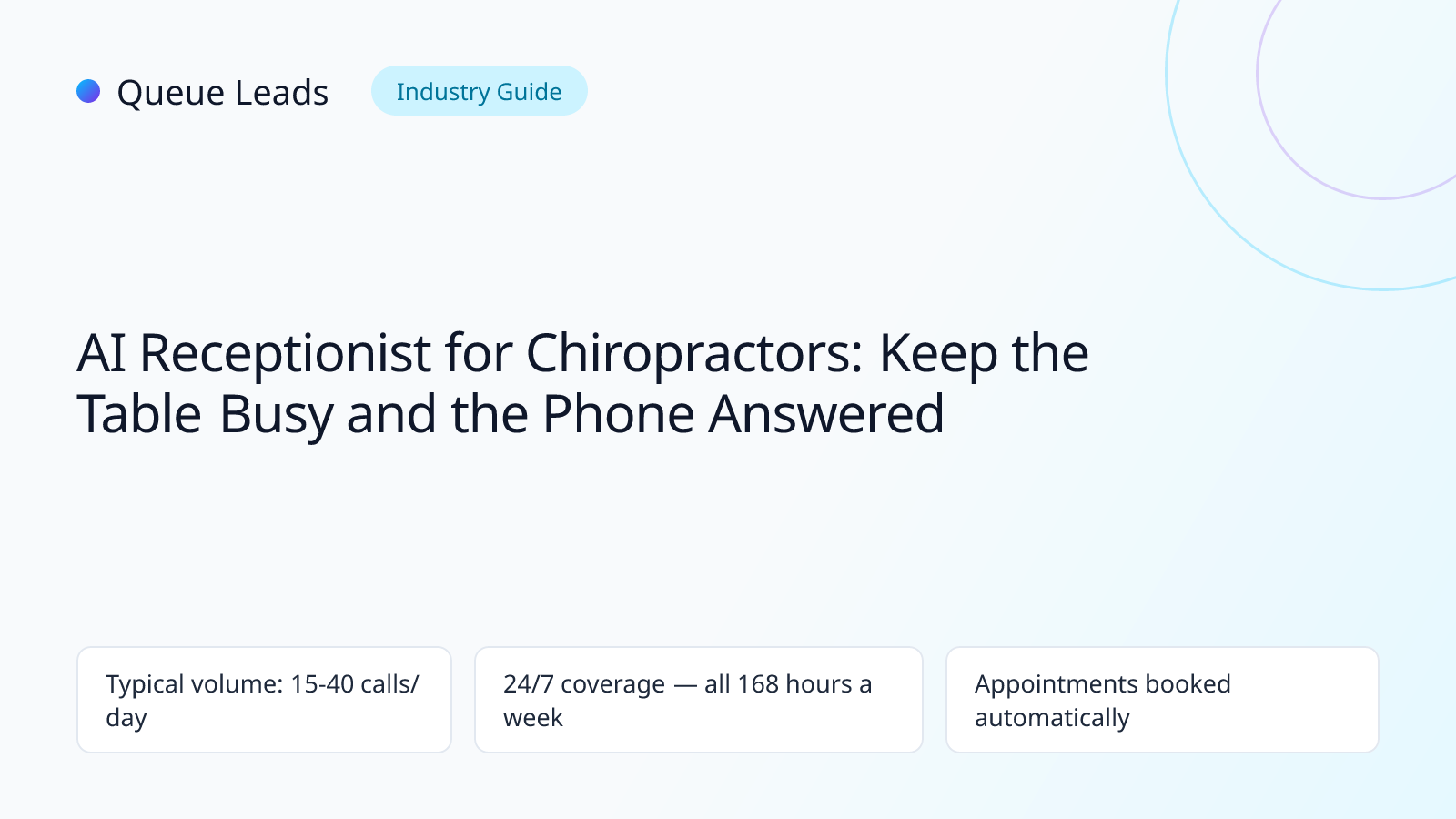 AI receptionist for chiropractors
