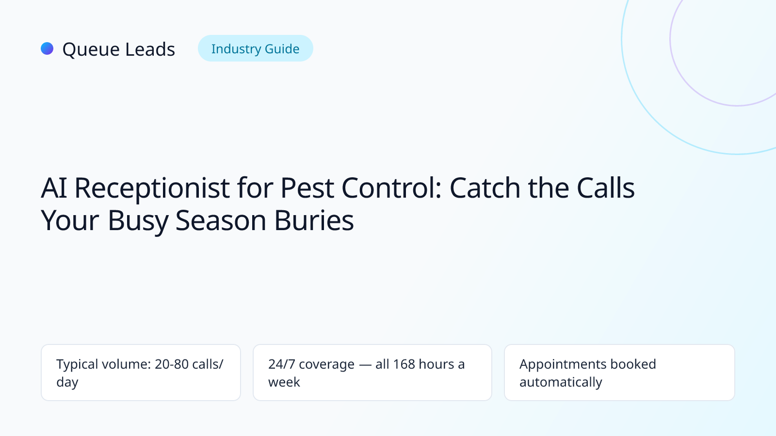 AI receptionist for pest control