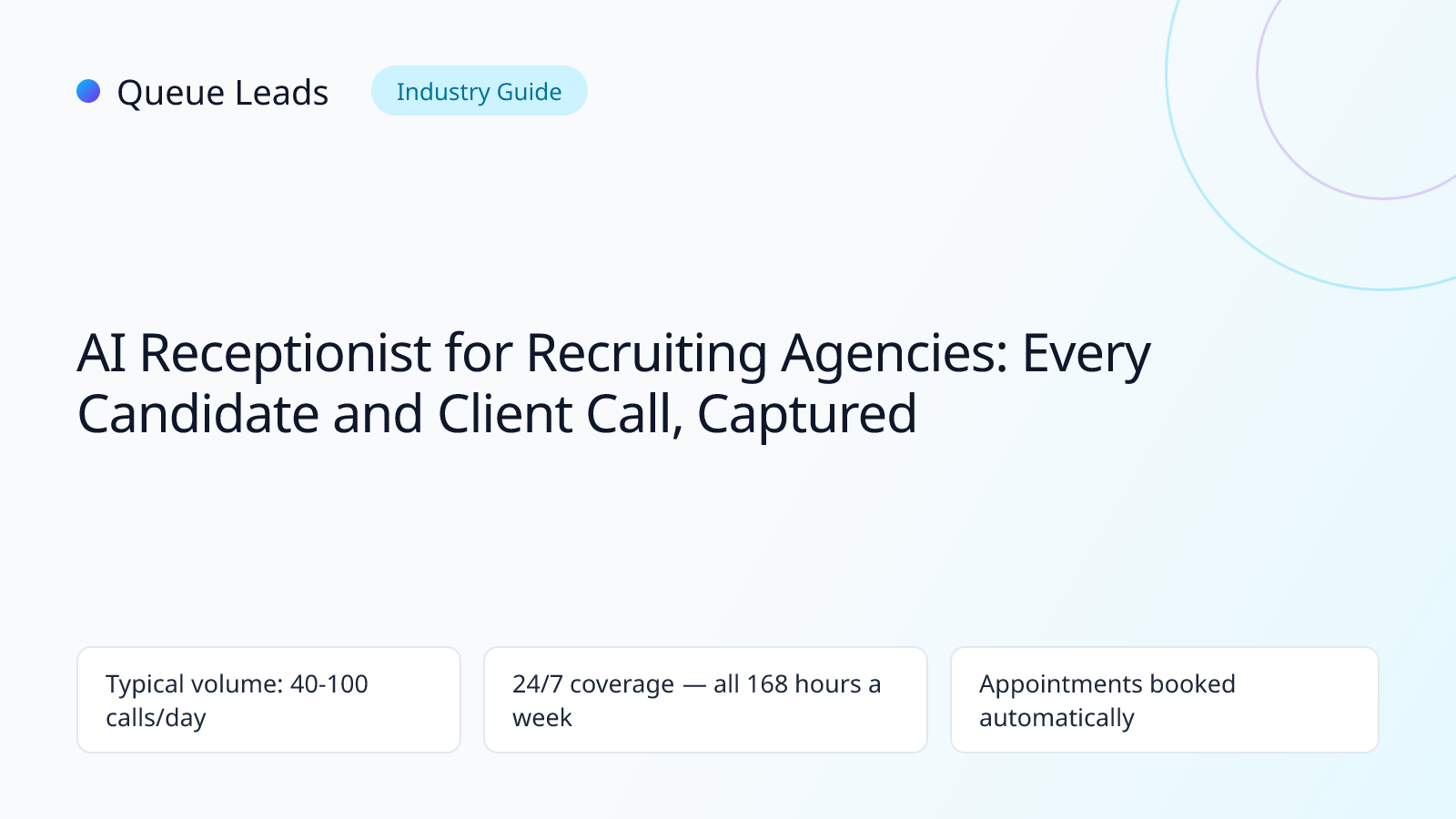 AI receptionist for recruiting agencies